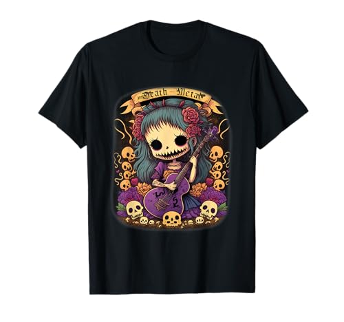 Kawaii Death Metal Pastel Goth Anime Emo Guitar Girl Camiseta