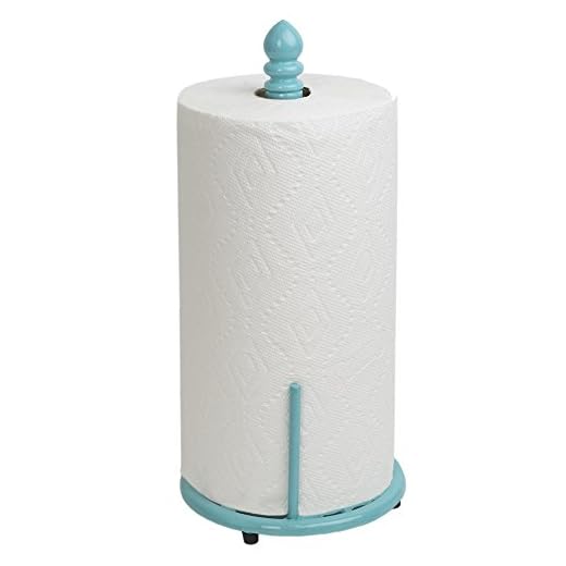 Lattice Countertop Paper Towel Holder, Cast Iron, By Home Basics, (Turquoise) | Contemporary Paper Towel Holders | With Non-Skid Feet and Tear-Arm