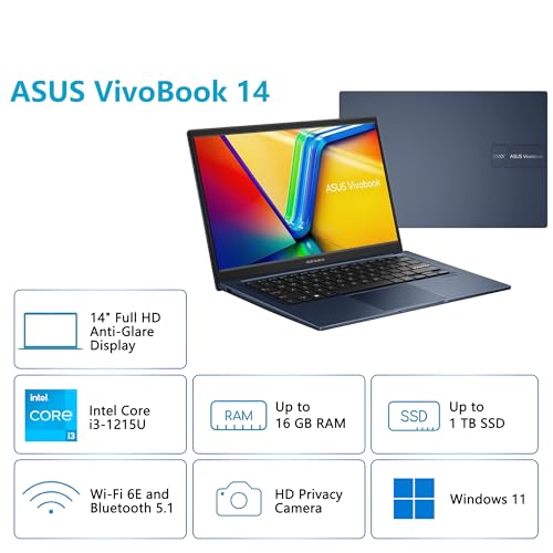 ASUS VivoBook 14 I3 Laptop Portátil de Negocios 14" miniatura 3