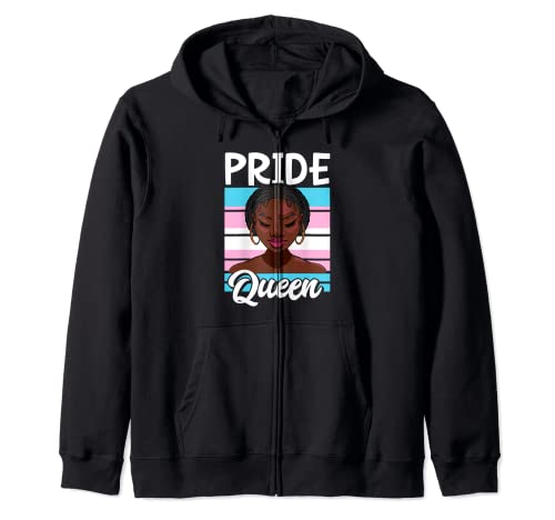 Transgénero Pride Queen LGBT-Q Retro Bandera Trans Color Aliado Sudadera con Capucha