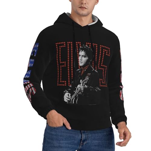 ZALIX Singer Rock-Presley hoodies mens Hip Hop Hoodie Fashion Graphics Hooded Sweatshirt Aesthetic Long Sleeve Pullover Black 3XL