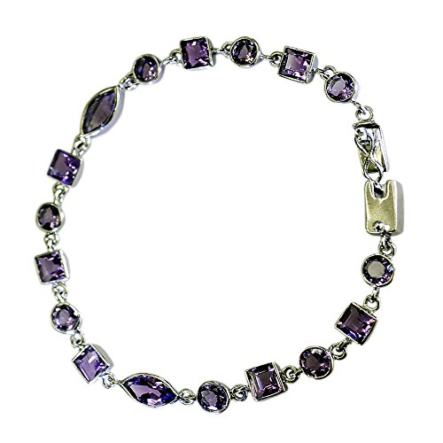 Bracelet améthyste argent 925 réglable pour chakra et astrologie