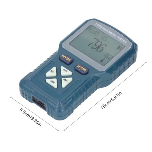Metallhärteprüfer Metallhärtemessgerät Hochpräzises Digitales Tragbares Härtemessgerät für die Prüfung von Stahl, Kupfer, Messing, Gusseisen und Aluminium (EU-Stecker)