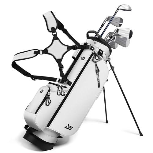 Golf Stand Bag with Cooler Pocket, Lightweight Sunday Carry Bag with Glove Patch & Tee Holder, Portable for Driving Range & Par 3 Course, Men & Women