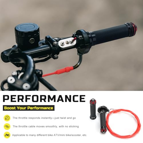 Image of NIBBI Throttle Assembly Set, 7 /8'' Grips 22mm Twist Throttle with Cable, Fit for Scooter GY6 Moped ATV