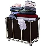 XIJIXILI Commercial Laundry Basket with Wheels 400L Large Laundry Sorter Rolling Basket Trucks Large