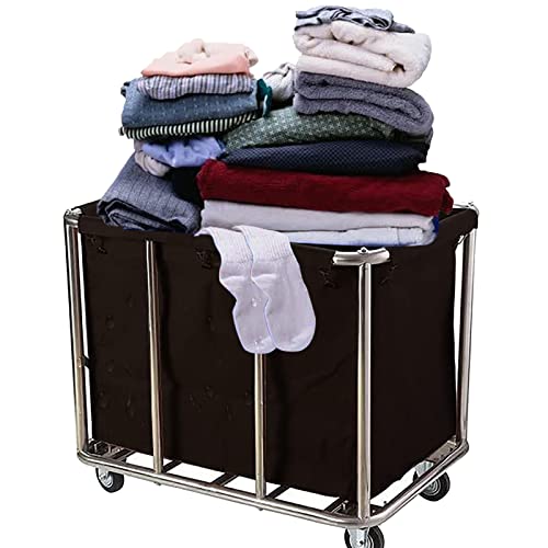 Xijixili Commercial Laundry Basket With Wheels 400L Large Laundry Sorter Rolling Basket Trucks Large Stainless Steel Laundry Trolley Cart For Industrial/Home #TOP30