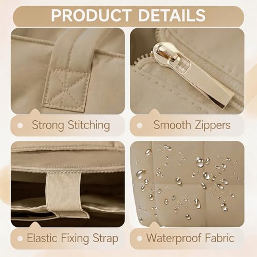 SODEER Tote Bag for Women,Lightweight Puffer Work Shoulder Tote with Compartments,Quilted Handbag for Teacher Nurse College — view 6