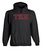 Fashion Greek Tau Kappa Epsilon Twill Letter Hoody Black Large