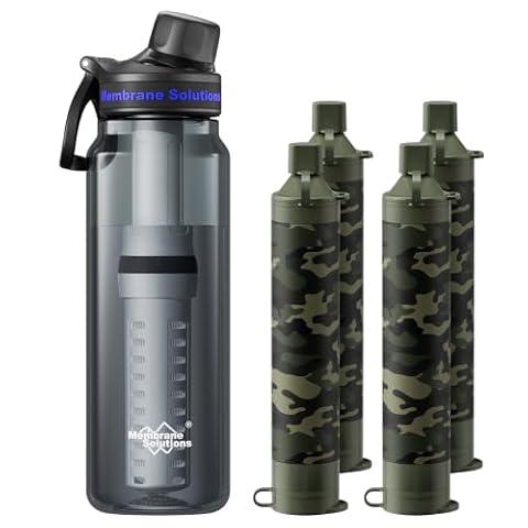 Membrane Solutions Personal Water Filter Straw S1(4P), Filtered Water Bottle 36Oz BPA-Free Plastic… — $57.38 (14% off)