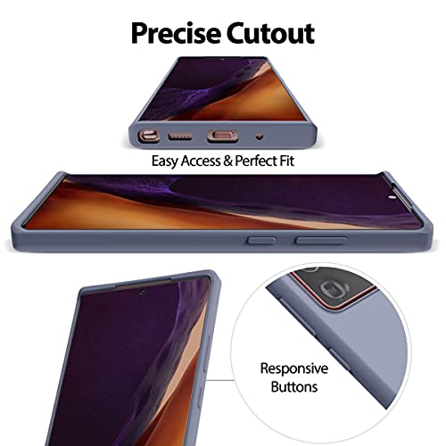GOOSPERY Liquid Silicone Case for Galaxy Note 20 Ultra (6.9 inches - 2020) Silky-Soft Touch Full Body Protection Shockproof Cover Case with Soft Microfiber Lining - Lavender Grey by GOOSPERY - Image 4