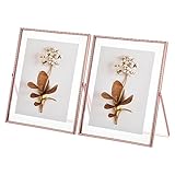 DISEÑO SIMPLE: este marco de fotos consta de un marco de metal negro y 2 piezas de vidrio transparente, haciéndolo ver muy simple y delicado, con un estilo de lujo ligero. Parece que la foto tiene un efecto flotante.