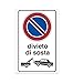 Nitek Cartello divieto di sosta in PVC 30cm x 20 cm–Cartello Autoadesivo|Sign, Schild |Impermeabili Lavabili, Garage, cancelli, proprietà Private