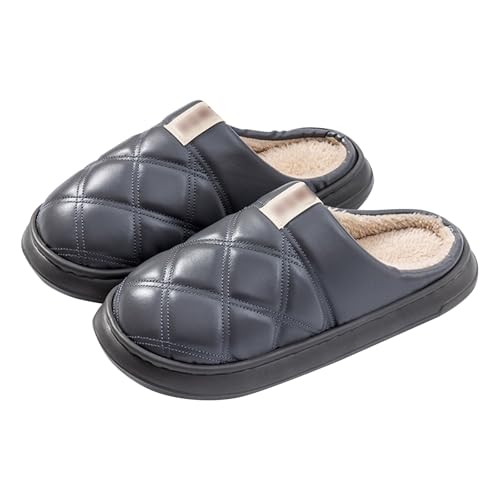 2025暖かく快適なフリースと厚底の冬用屋内屋外用スリッパ