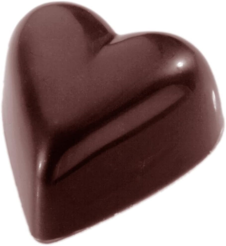 1417 Polycarbonate Candy Mold with 24 Heart Cavities 31mm x 33mm x 15mm High