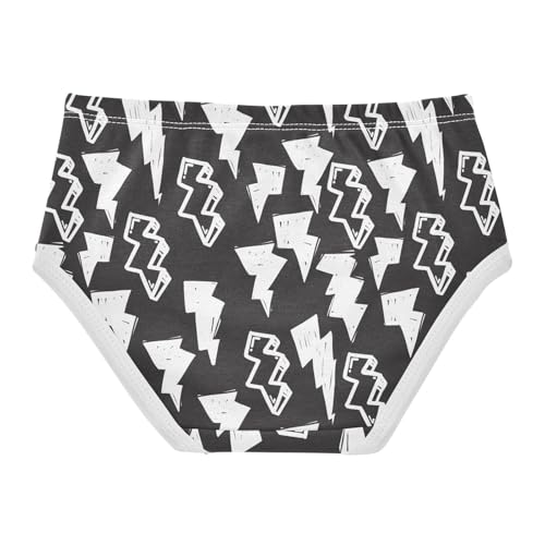 Little Girl Underwear Toddler Panties Kids Undies Black and White Lightning Soft Cotton Briefs 2T-8Y2