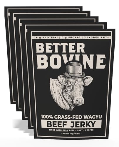BETTER BOVINE Grass Fed Wagyu Beef Jerky, Keto, Paleo, Low