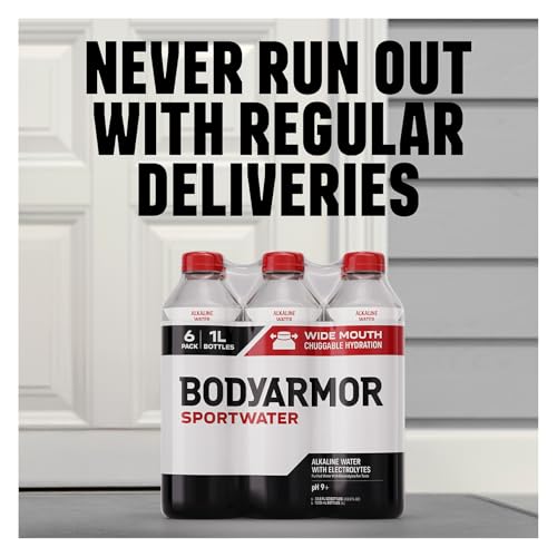 BODYARMOR SportWater Alkaline Water, Superior Hydration, High Alkaline Water pH 9+, Electrolytes, Perfect for your Active Lifestyle, 16oz 12 pack Cans