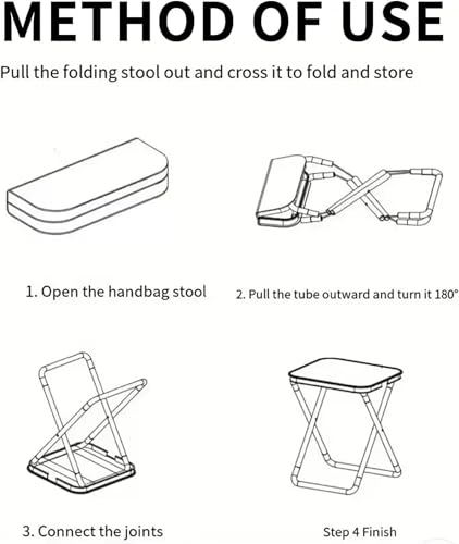 Image of Kids Folding Stool with Carry Bag, Portable Mini Camping Stool for Toddlers, Multi-Purpose Foldable Seat, Small Table & Footrest, Lightweight for Picnic, Travel, Garden, Indoor & Outdoor, Beige