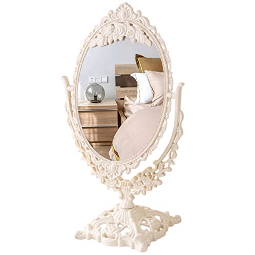 Espejo de maquillaje vintage estilo europeo retro ovalado