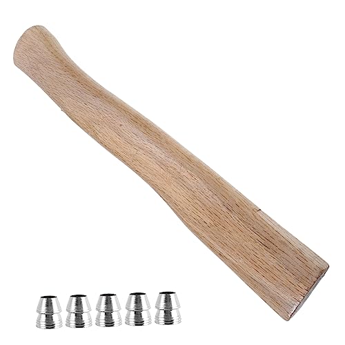 Parliky 1 Set Wooden Axe Handle Replacement with Wedges Beech Handle for Woodworking Easy to Install and Comfortable Grip for Gardening and Outdoor Use