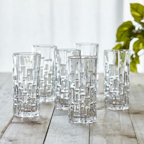 Image of bellemax 270 ML Juice Glass, Premium Crystal Clear Drinking Water Glasses, Long Drink Tumblers for Juice, Soft Drinks, Cocktails, Mocktails & Daily Use (Set of 6)
