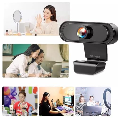 Image of 720p HD Webcam for Laptop & Desktop PC with Built-in Noise Isolating Microphone | USB Web Camera for Video Calling, Zoom, Meetings & Online Classes | Plug & Play (Black)