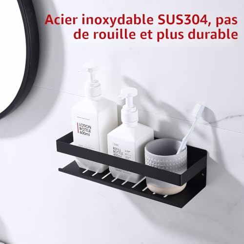 Étagère de douche sans perçage avec fixation adhésive puissante