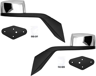 High Soar Chrome Hood Mirrors Truck Assembly Right and left Side Replacement for Volvo VNL 2000-2015 (Chrome, A Pair)