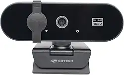 C3Tech WebCam WB-150BK Preto Full HD 1080PIxels, microfone embutido, Sensor CMOS, Tampa de privacidade, captura de video em HD 1920X1080