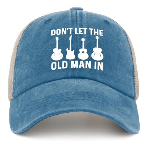 Old Man HAt Don't LET Old Man in Hat Trucker Hat Men Trendy Mesh Cap for Summer Lake Blue