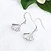 Hiqmic 925 Sterling Silver Ginkgo Leaf Fan-shaped Dangle Ear Hook Earrings White Gold Plated Fashion Jewelry Gifts_WK90142