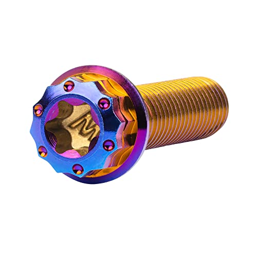 Image of Titanium Flange 12 Point Head M8 x15 20 25 30 35 40 45 50 55 60 65mm Screw Bolt Pack of 4 (M8x30mm, Burning Blue)