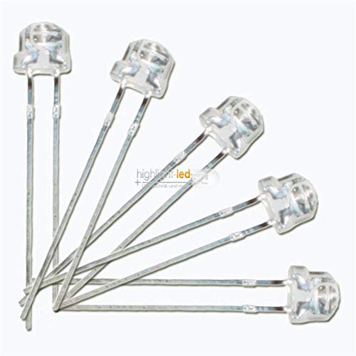 50 Stück Weiße 4,8 Mm LEDs Flachkopf – Superhell, 120° Abstrahlwinkel, Perfekt Für Modellbau & Beleuchtung