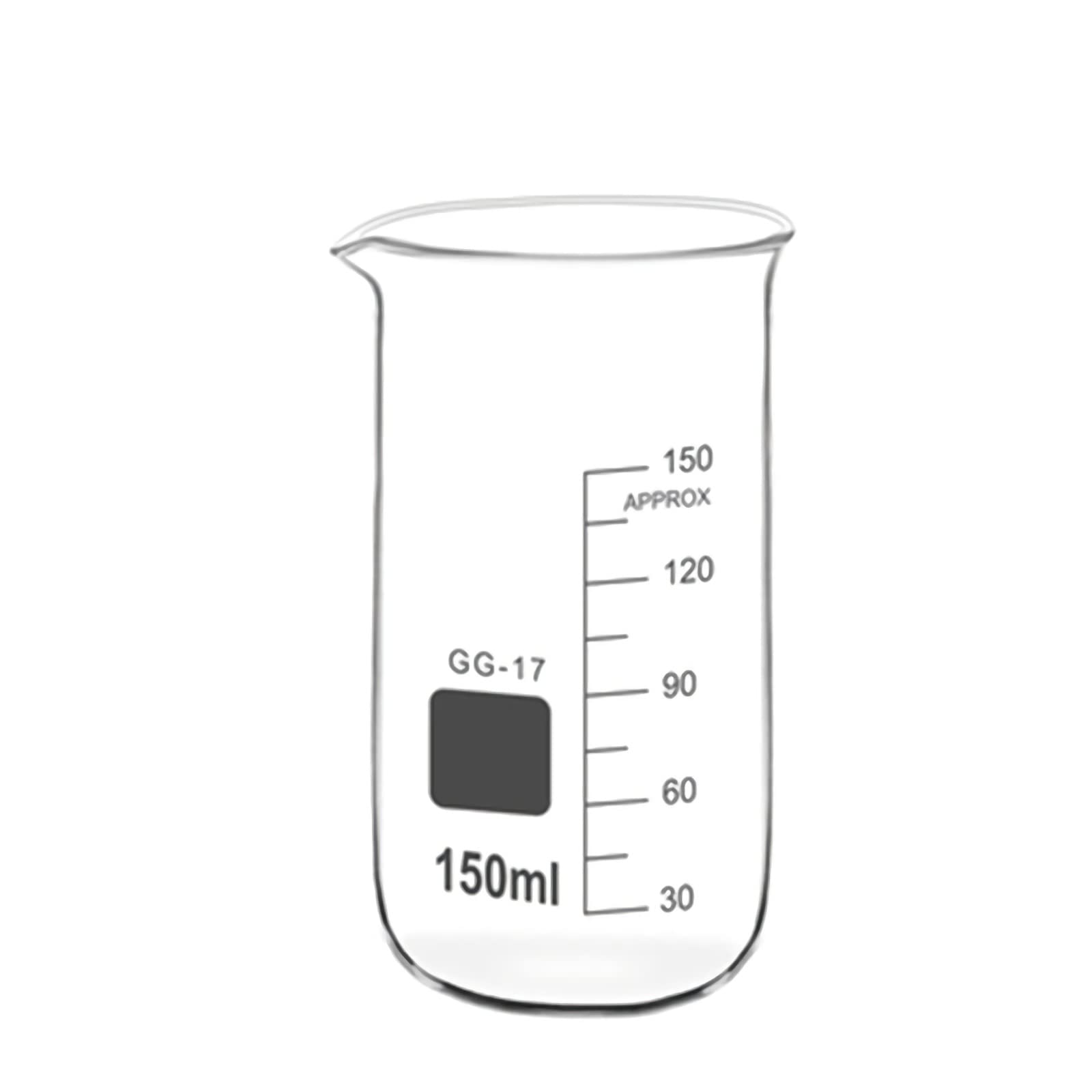 Vaso de medición Cilindros graduados de vidrio Tazas de medición de líquidos con escala Cristalería de química de varios tamaños para laboratorio, experimento 250 + 500 ml (50 + 100 + 150 ml)