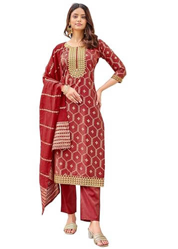 Costume de travail droit indien en pure viscose imprimé feuille 15788