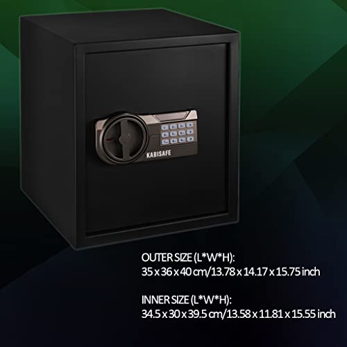 Kabisafe Security Safe Box With Sensor Light, Cabinet Home Fireproof Safe With Double Digital Keypad Safety Key Lock For Home Business Office Hotel Money Document Jewelry Passport #TOP4
