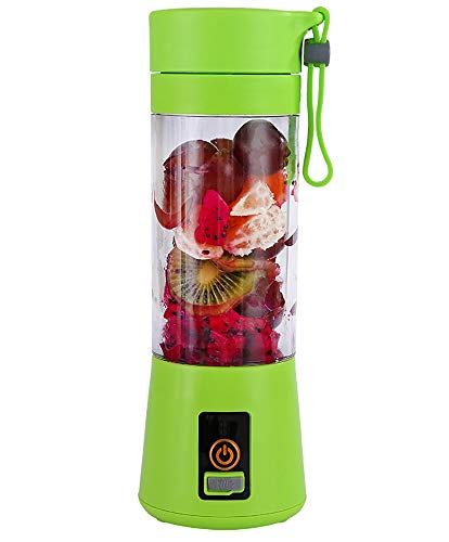 JHWSX Blender portátil, 380 ml USB portátil batidora máquina Recargable for el hogar, Oficina, Deportes, Viajes, al Aire Libre (Color : Green)