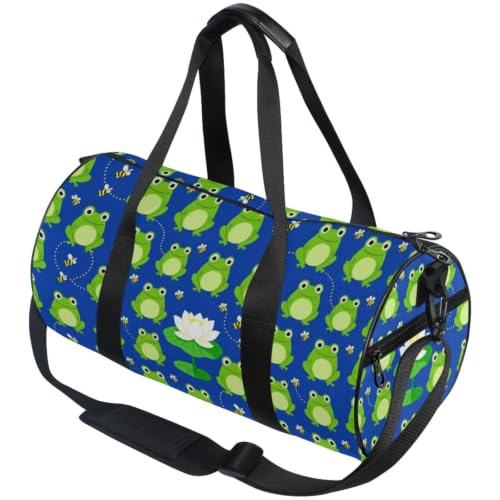 Bolsa redonda deportiva para viajes con práctico bolsillo lateral de cremallera