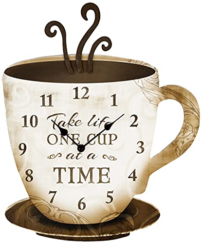 Youngs-Inc-Wood-One-Cup-at-a-Time-Wall-Clock-Wall-Clocks-for-Living-Room-Decor-Functional-and-Decorative-Beach-Lake-and-Farmhouse-Wall-Clock-13-W-x-155-H Youngs Inc Wood One Cup at a Time Wall Clock Wall Clocks for Living Room Decor Functional and Decorative Beach Lake and Farmhouse Wall Clock 13 W x 155 H