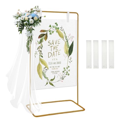 Support pour panneau de mariage doré réglable pour une réception élégante - 2