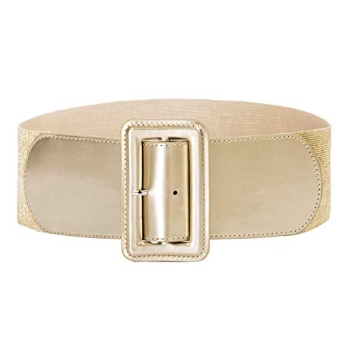 Hanna Nikole Womens Wide Buckle Stretchy Belt Vintage Elastic Dress Belts S-XXXXL