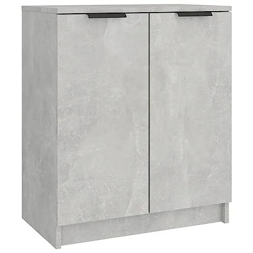 vidaXL Mueble Zapatero Armario Estantería Pasillo con Puertas Organizador Pared Adornos Jarrones Decoración Madera Contrachapada Gris Hormigón