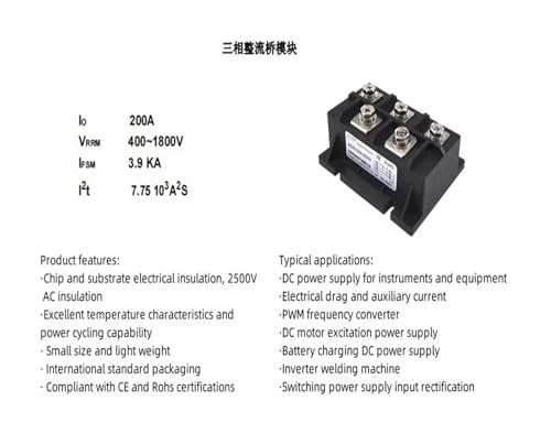 Module de pont redresseur triphasé MDS200A2400V pour la conversion de puissance - 3
