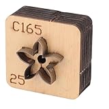BAOFUYA Leder -Stanzform, Anti -Slip -Holz -Basis -Design Inzwischen Kohlenstoffstahlmaterial Blüte Geformtes Metalllederfahrerschneider für das Basteln für Dekore (25mm)