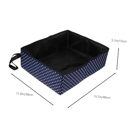 Bac à litière pour chat portable anti-éclaboussures bleu - 2