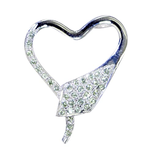 Pendentif vert rond en argent sterling 925 et pierre de péridot véritable