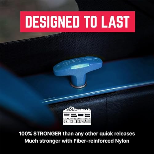 Image of GPCA Quick Release Tie Down GP Anchor PRO, Wrangler JL 2018-2025 | w /o Nut, M8 25mm Thumbscrew, Hardtop Removal, Jeep Accessories & Cargo Tie Down (6PC, Blue)