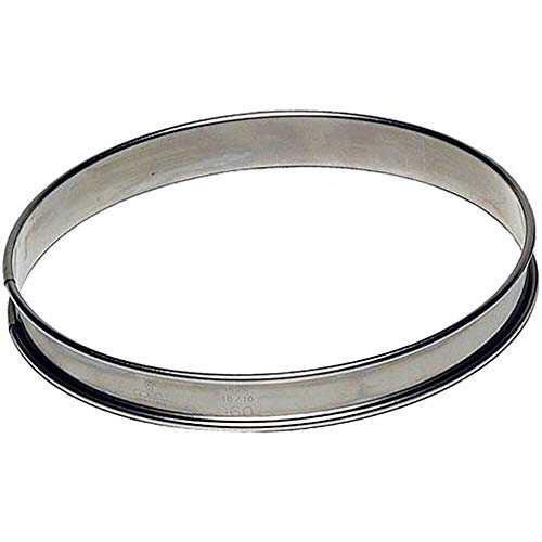 Gobel - Cercle à Tarte en Inox Ø 22 cm - Cercle à Pâtisserie bords roulés - Hauteur 2 cm - Démoulage Rapide et Parfait - Qualité Professionnelle - Fabriqué en France
