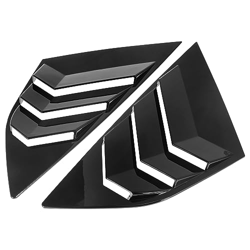 X AUTOHAUX 1 Pair Car Rear Side Window Louvers Cover for Ford Focus 2012-2018 Gloss Black
